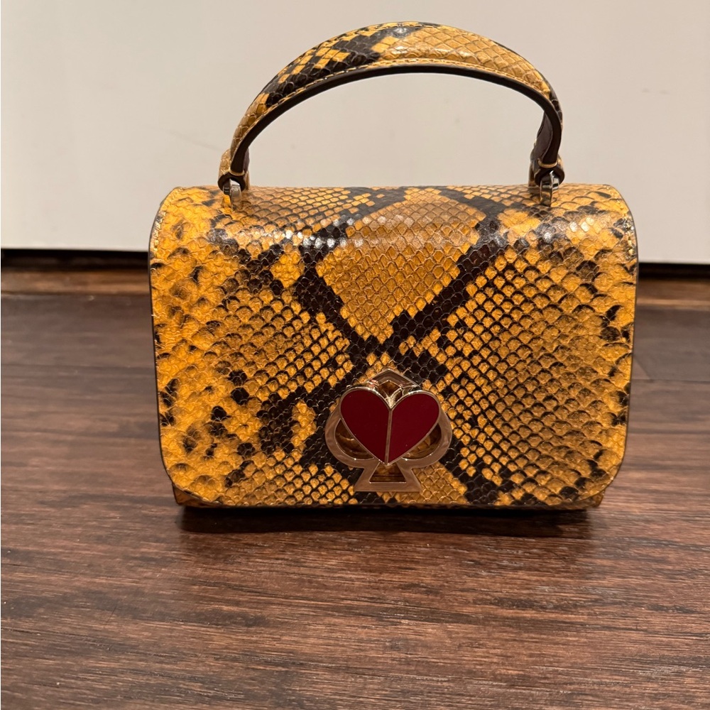 Kate Spade Snake embossed top handle with crossbody